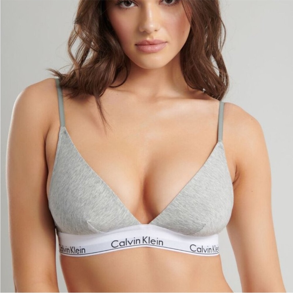 Calvin Klein Grey Triangle Bralette Small